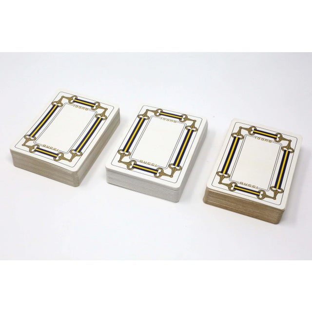Vintage Gucci Horse Bridle Game Cards, Set of 3 Decks (Navy & Gold, Cards Only) For Sale - Image 9 of 9