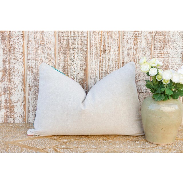 Textile Indu Vintage Lumbar Boho Kantha Pillow For Sale - Image 7 of 9