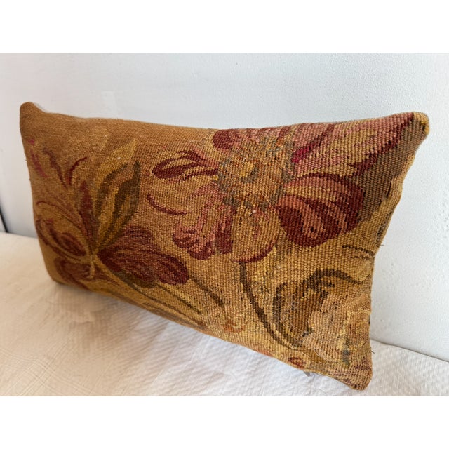 18th Century French Tapestry Pillow 14'' X 9'', handmade 18th Century Piece