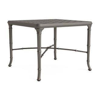 Brown Jordan Calcutta 26" Square Cast Top Corner Table, Mica frame For Sale