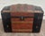 Victorian Antique Victorian Dome Top Embossed Immigrant Trunk Steamer Trunk For Sale - Image 3 of 18