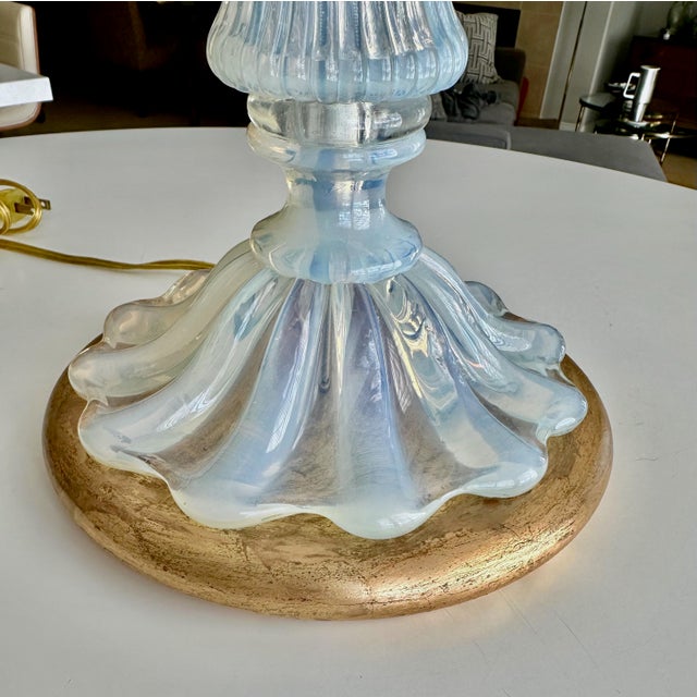 Murano Italian Blue Opalescent Table Lamp For Sale - Image 13 of 16