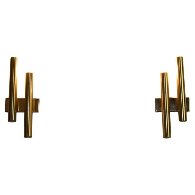 Brass Wall Lamps attributed to Sciolari, Italy, 1960s, Set of 2 For Sale - Image 13 of 13