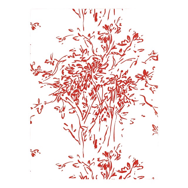 Sample - The House of Scalamandré Kurt Wallpaper, Cherry For Sale