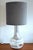 Large table or floor lamp from the German company Doria - the lamp features a glass base made of mouth-blown clear glass...
