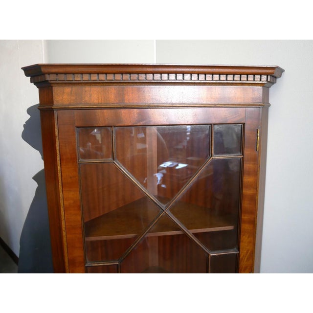 Brown Vintage English Corner Cupboard, 20th Century For Sale - Image 8 of 17