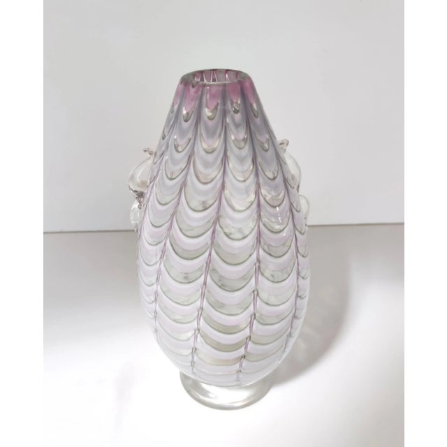 Vintage Lilac and Transparent Murano Glass Vase by Alberto Donà, 1940s For Sale - Image 6 of 17