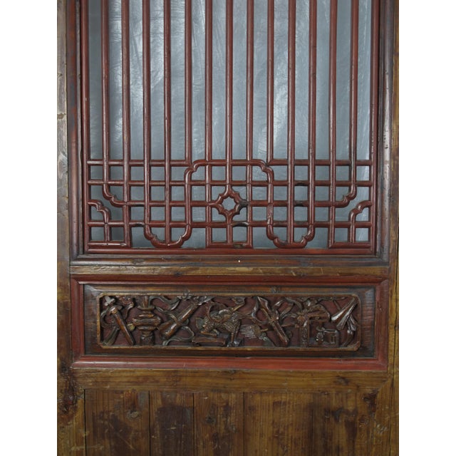 Monumental 11 Feet Tall Antique Chinese Screen Panel Door – Set of 6 For Sale - Image 11 of 13