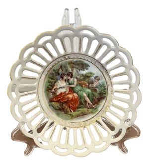 Antique Edwardian Porcelain Ribbon Dish, 1900