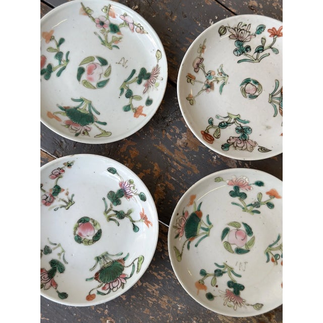 Antique Chinese Famille Rose Glazed Porcelain Dishes, Circa Early 20th Century For Sale - Image 12 of 14