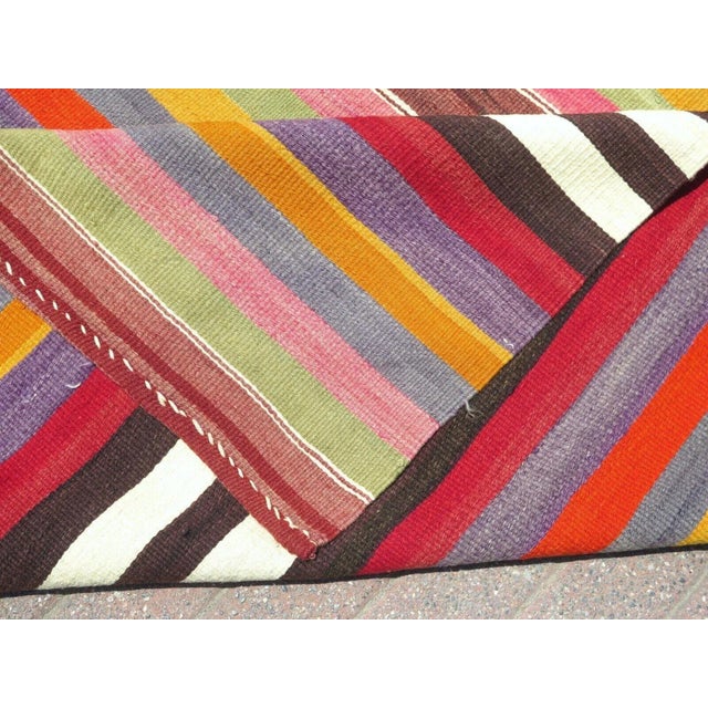 Vintage Turkish Kilim Rug - 74" X 127" For Sale - Image 12 of 12