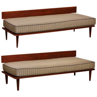Mid-Century Daybeds with Wedge Cushions - a Pair For Sale