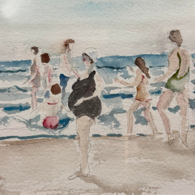 Original Cape May Beach Watercolor Painting by Al Manchester For Sale - Image 4 of 12