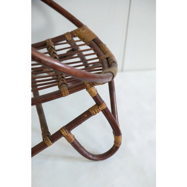 1960s Vintage Mid Century Rattan Kid's Chair For Sale - Image 5 of 10