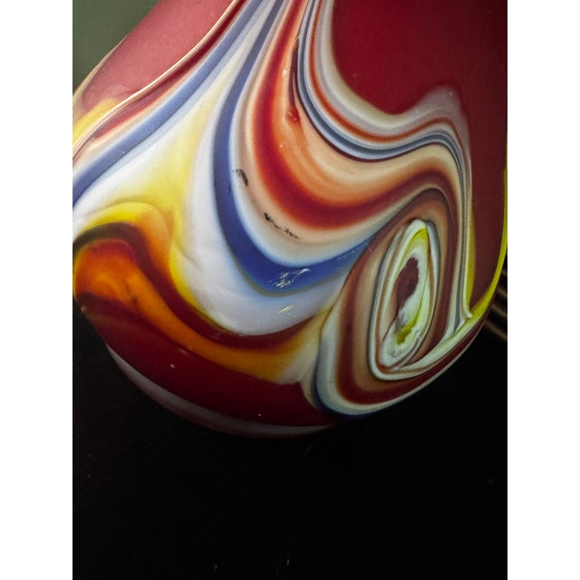 Ruby Red Vintage Azerbaijan Hand-Blown Art Glass Sculptural Vase, 20”h For Sale - Image 8 of 10