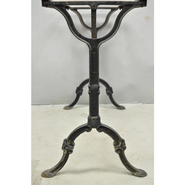 Antique French Victorian Cast Iron Pastry Table Base Marble Top Console Table For Sale - Image 4 of 18