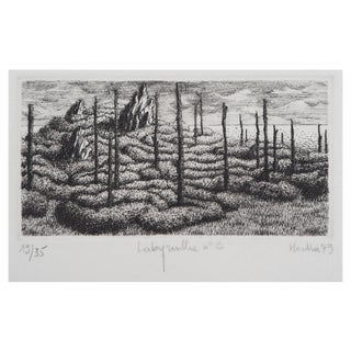 François Houtin, Labyrinthe No. 2, 1979, Original Etching For Sale