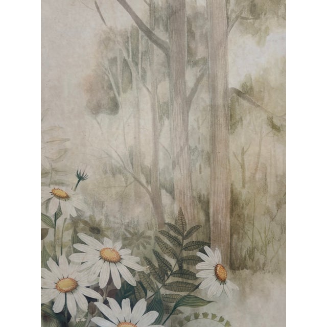 Shabby Chic Vintage 1970s F. Massa “Splendors of Nature” Floral Daisy & Butterfly Framed Print For Sale - Image 3 of 14