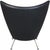 Animal Skin Vintage CH445 Wing Chair in Black Leather by Hans Wegner, 1990s For Sale - Image 7 of 11