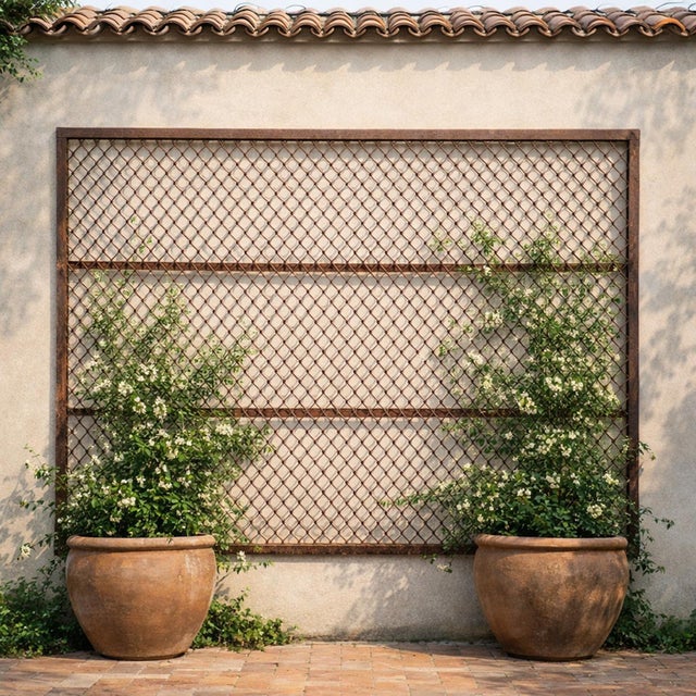 Metal Vintage Old India Jali Iron Screen For Sale - Image 7 of 7