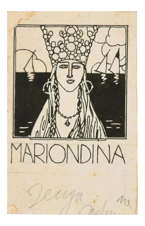 Mariondina - Illustration - Original China Ink by Bruno Angoletta - 1930s 1930's