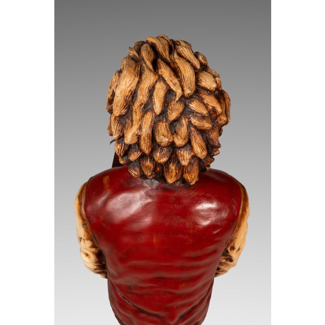 Rare Vintage Lifesize Albert Einstein Statue W/ Storage Cabinet in Fiberglass & Plaster, Usa, C. 1980s For Sale - Image 16 of 18