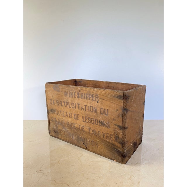 Rustic Vintage French Wine Shipper Crate — Château De Lescours, Saint-Émilion For Sale - Image 9 of 9