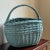 Vintage Cornflower Blue European-Style Market Basket For Sale In Baltimore - Image 6 of 12
