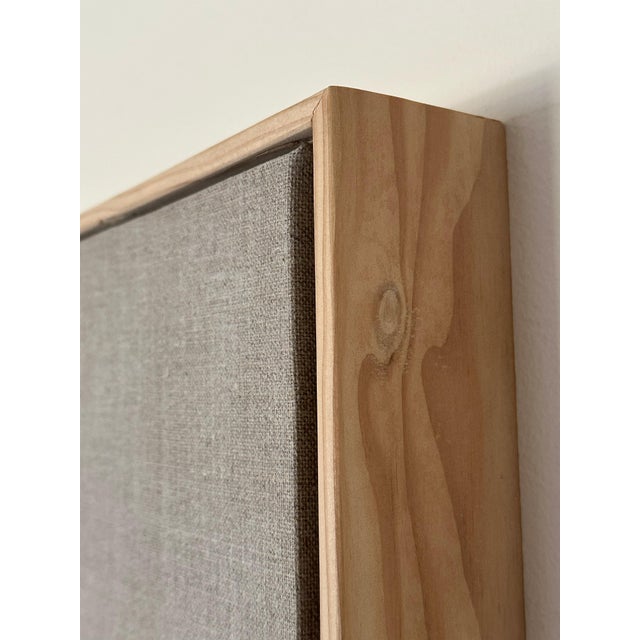 2020s Gold and Carbon Painting on Spanish Linen Minimalist Painting, Framed For Sale - Image 5 of 5