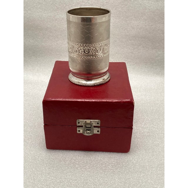 Silver 1990s Vintage Silver-Tone Metal Cup For Sale - Image 8 of 10