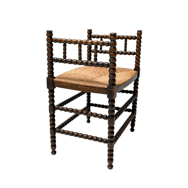 Dutch Jacobean Style Hand-Crafted Beech Bobbin Stool, 1900s For Sale - Image 5 of 9