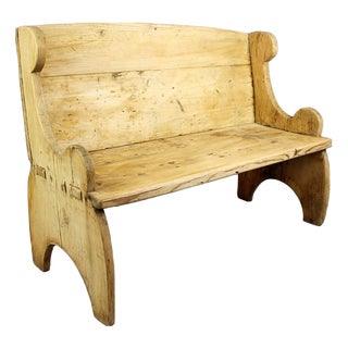 Mid-Century Fir Wood Bench For Sale