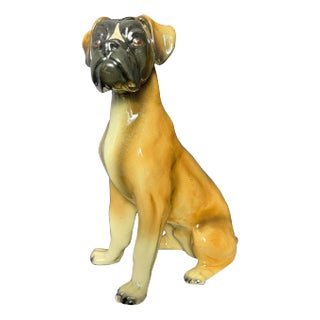 Boxer Dog Porcelain Decorative Object from West Germany, Mid 20th Century For Sale