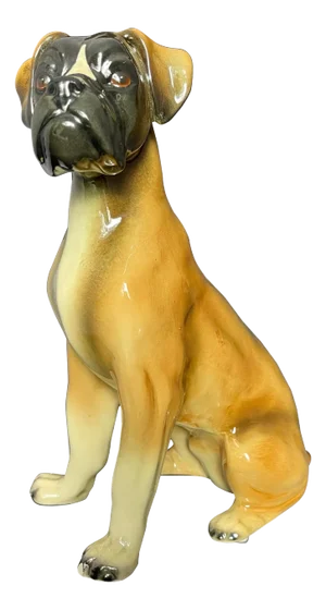 Boxer Dog Porcelain Decorative Object from West Germany, Mid 20th Century