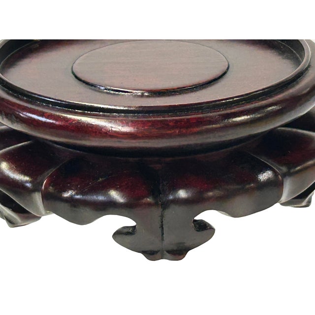 4" Brown Wood Curve Base 5 Legs Round Display Stand Riser Easel For Sale In San Francisco - Image 6 of 6