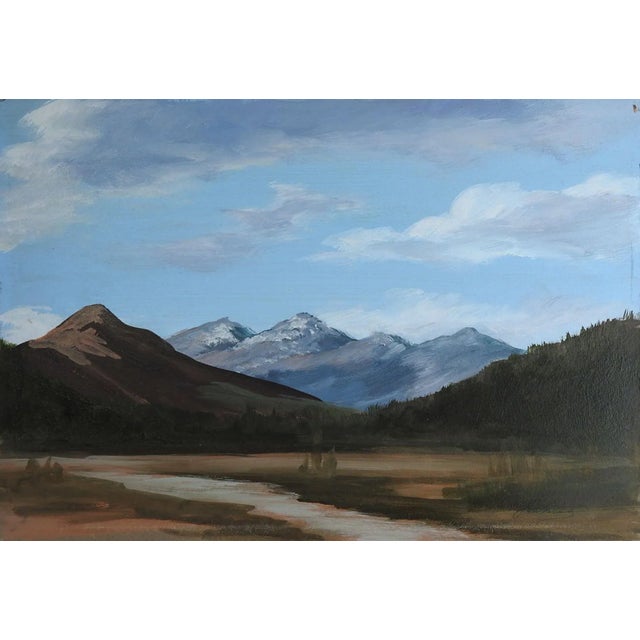 Rustic Mountain River Valley Landscape Painting For Sale - Image 3 of 3