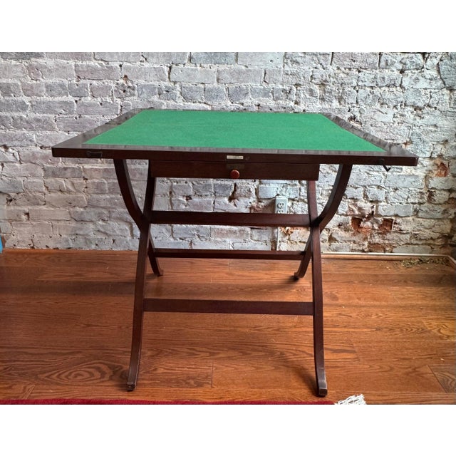 Mid-Century Modern J. D. Vickery Mahogany Campaign Games Table For Sale - Image 3 of 5