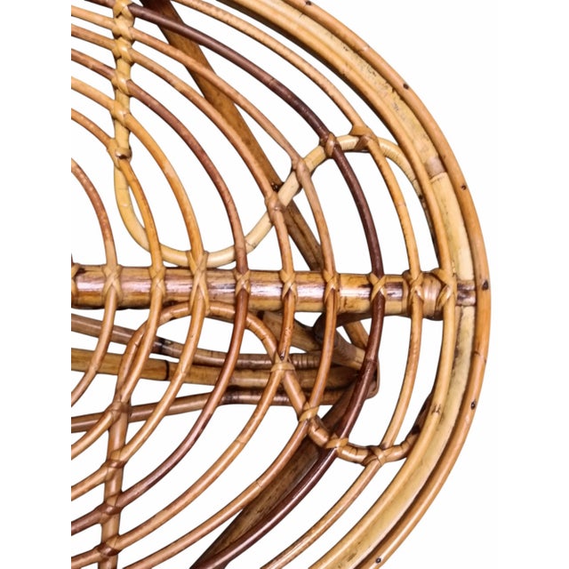 Wood Wowen Rattan Coffee Table attributed to Tito Agnoli, Italy, 1960s For Sale - Image 7 of 8