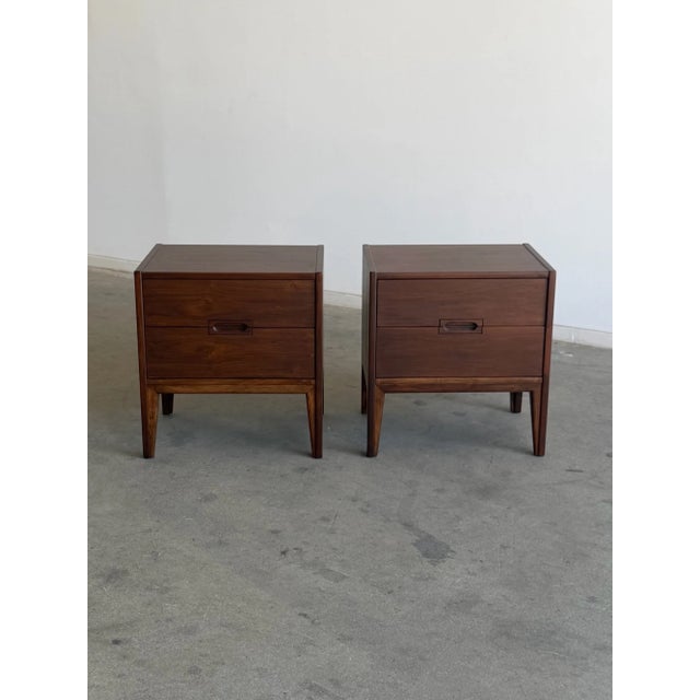 1960s Minimal Nightstands With Recessed Pull - Pair For Sale - Image 4 of 9