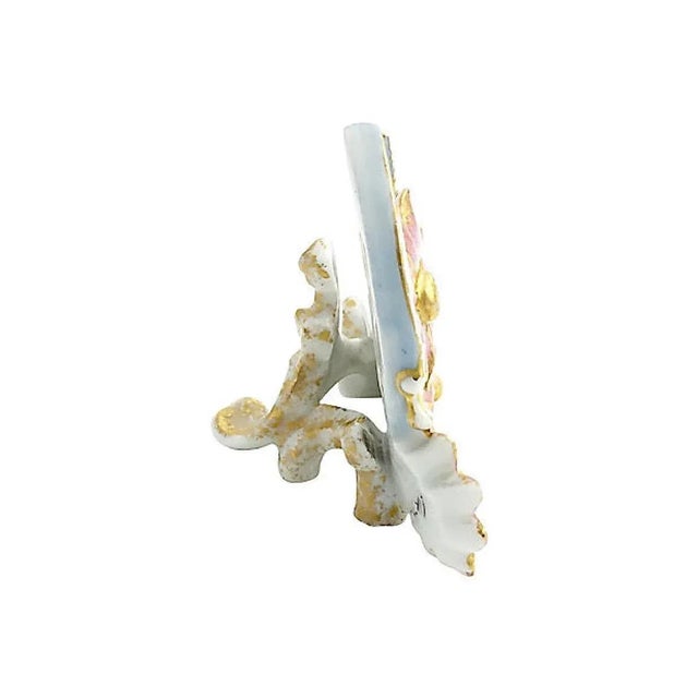 Floral Flower and Moon Porcelain Menu Holder For Sale - Image 4 of 6