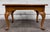 Queen Anne Vintage Queen Anne Style Parquet Style Top Carved Coffee Table W/ Pull Out Tray For Sale - Image 3 of 12
