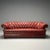 Georgian, Chesterfield Sofa, Tufted, Red Distressed Leather, Bun Feet, 2000s For Sale - Image 4 of 11