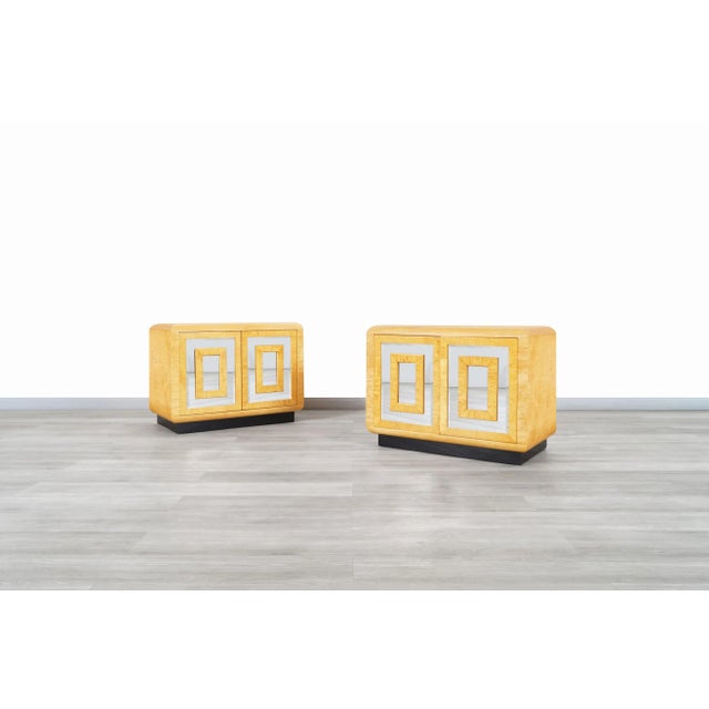 1970s Vintage Burl Wood Nightstands by Romweber Furniture Co. For Sale In Los Angeles - Image 6 of 13