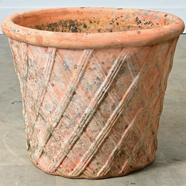 Early 20th Century English Terracotta Basket Weave Single Planter For Sale In Baton Rouge - Image 6 of 8