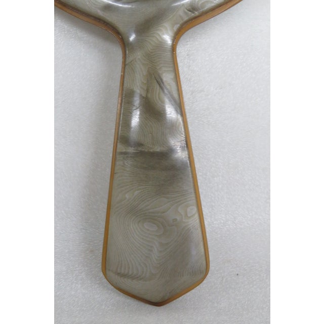 Art Deco Bakelite Green Marbleized Hand Held Vanity Mirror For Sale - Image 9 of 12