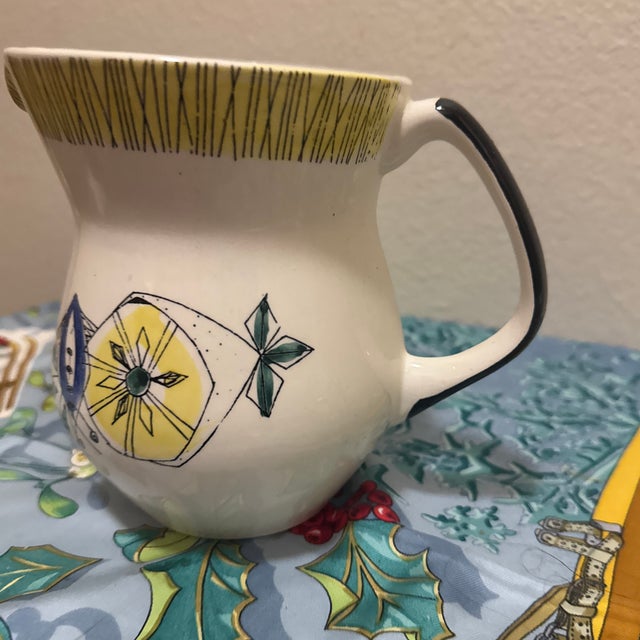 Vintage Stavangerflint Norway Flamingo "Bambus" Milk Jug Pitcher - Designed by Inger Waage For Sale - Image 4 of 8