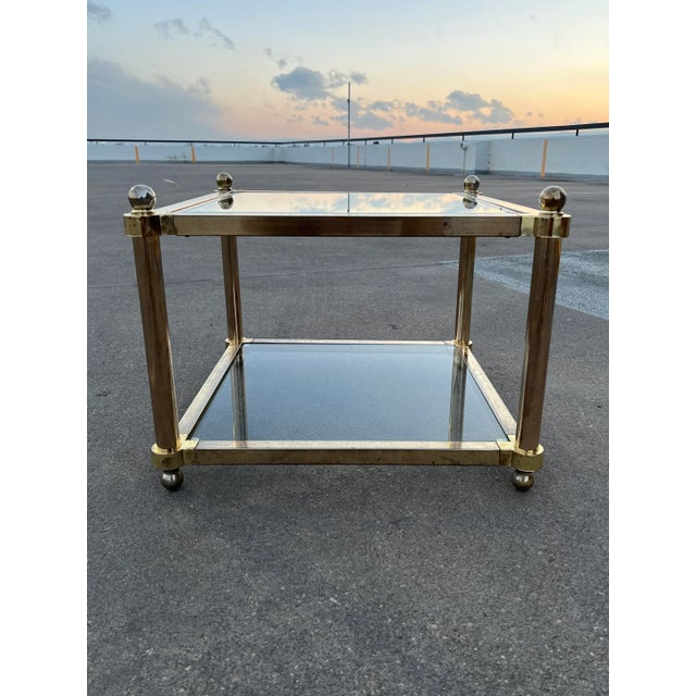 1970s Manner of Jansen Tiered Glass End Table From D.i.A. For Sale - Image 5 of 13