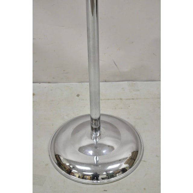 Art Deco Vintage Chrome Metal Art Deco Style Coat Tree Stand With Revolving Hooks For Sale - Image 3 of 11