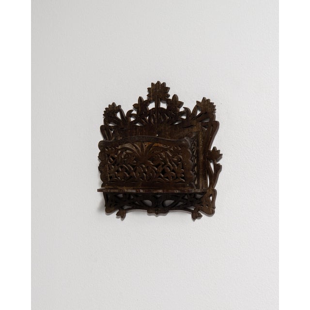Early 20th Century Belgium Art Nouveau Chocolate Wood Desk Accessory For Sale - Image 11 of 15
