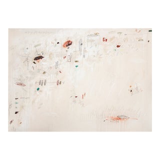 Large Original Beige Abstract Painting on Canvas by Margot Sinclair For Sale